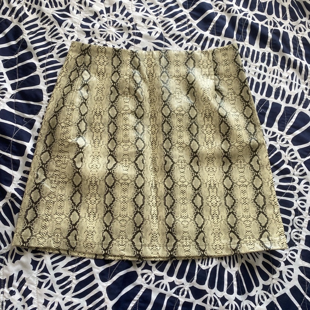 snake skin leather mini skirt from altard state